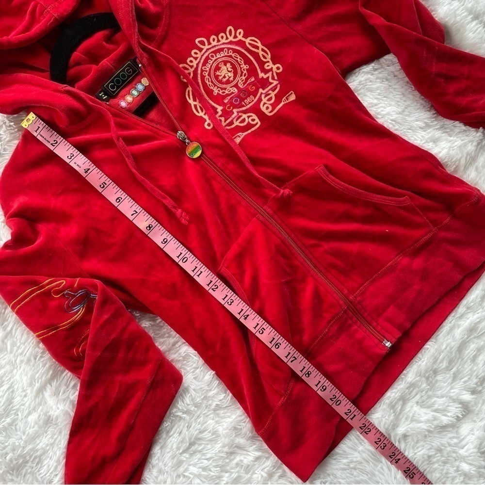 COOGI | velour zip-up hooded sweatshirt, women’s size M - Picture 10 of 12